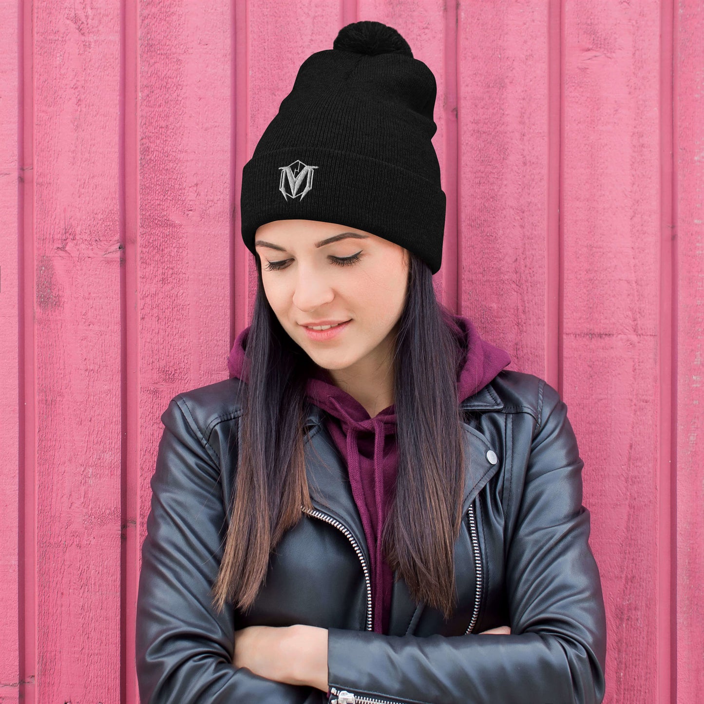 Hood Original - White Badge Pom-Pom Beanie