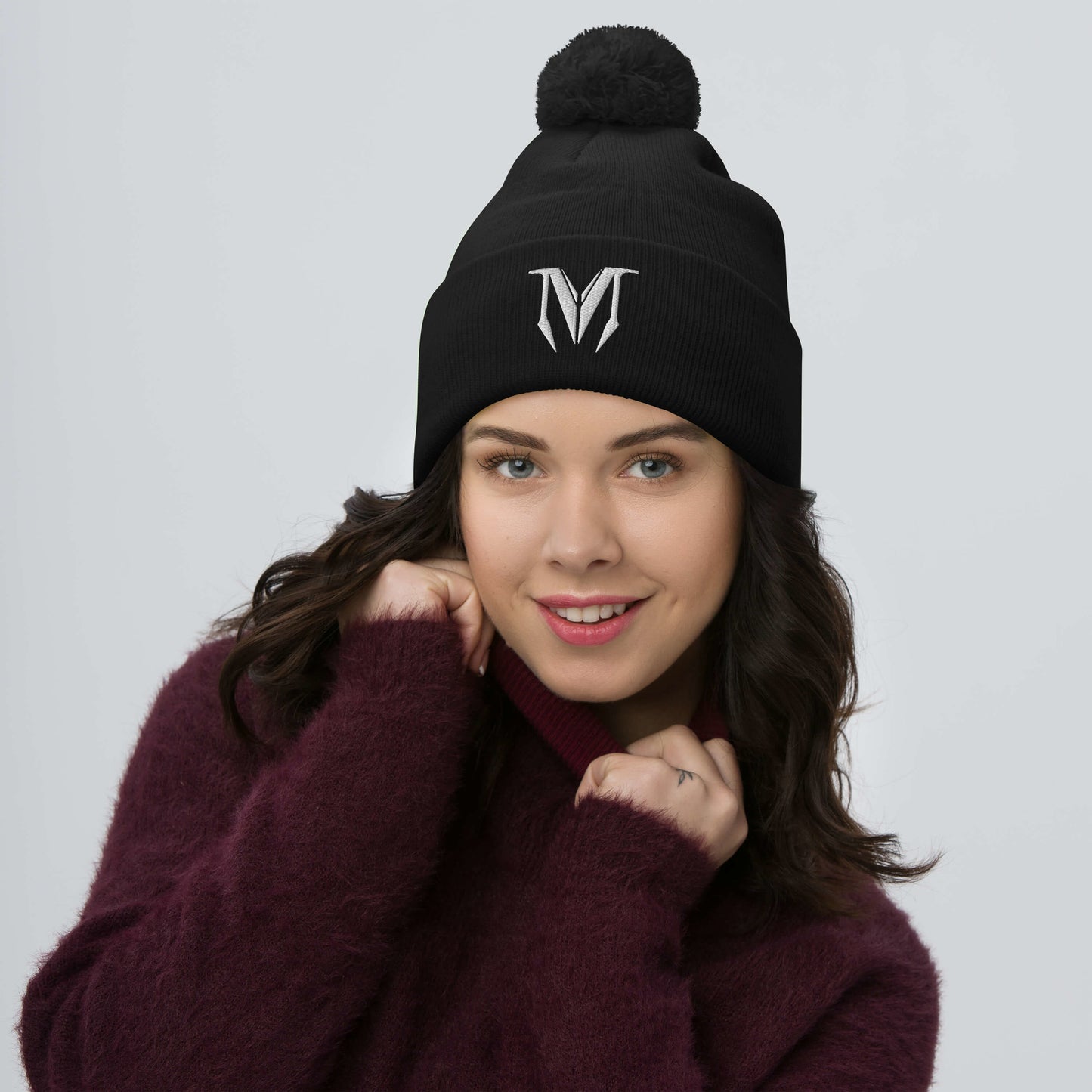 OG ClassicPom-Pom Beanie - white Badge