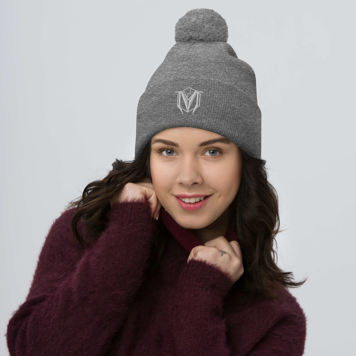 Hood Original - White Badge Pom-Pom Beanie